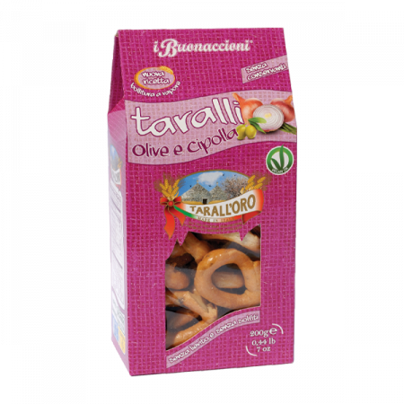 Snacksuri italiene - COVRIGEI TARALL ORO TARALLI OLIVE E CIPOLLA 200G