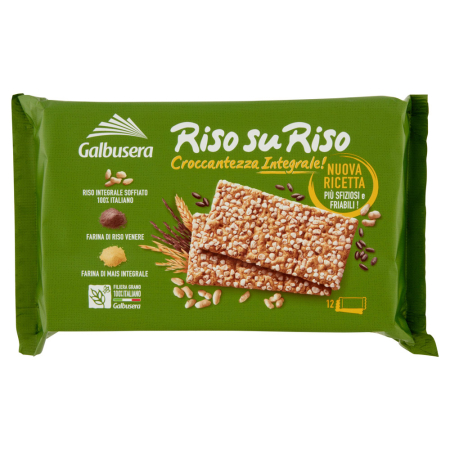 Produse alimentare italiene - CRACKER GALBUSERA RISO SU RISO INTEGRALI 380G