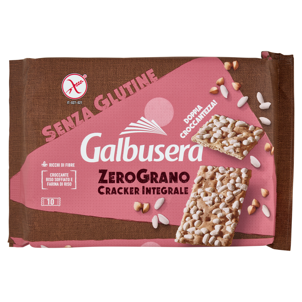 Produse alimentare italiene - CRACKER GALBUSERA ZERO GRANO RICE 360G