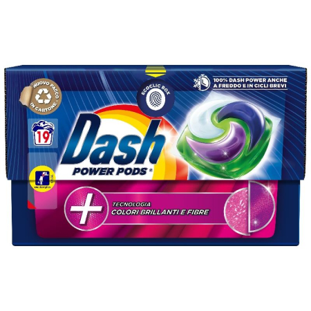 Detergent rufe - DETERGENT DASH 3IN1 PODS COLORE FIBRE 19 CAPS 478.8G
