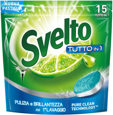 Produse de curatenie - DETERGENT VASE TUTTO IN 1 SVELTO 15 CAPS