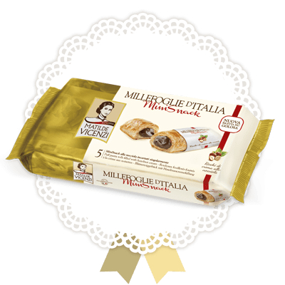 Prajituri, napolitane, cornuri italiene - FOIETAJ MINI SNACK CU CREMA DE ALUNE MATILDE VICENZI 125G