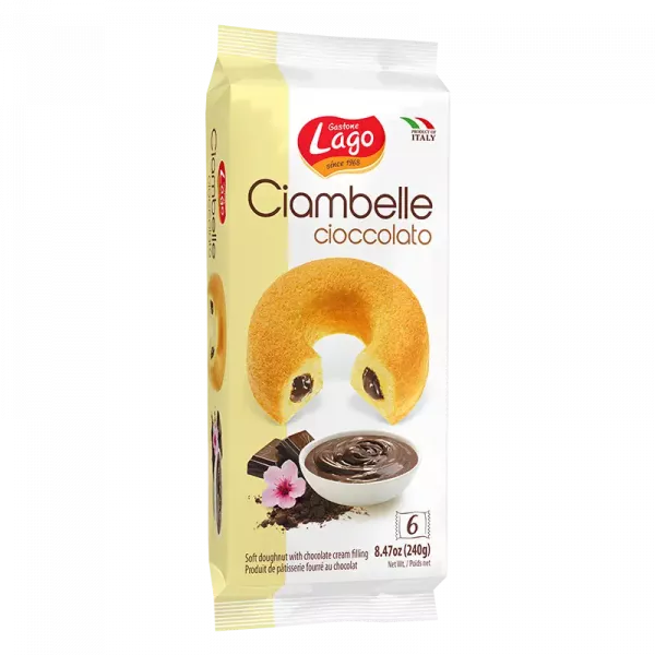 Prajituri, napolitane, cornuri italiene - GOGOSI CIAMBELLE GASTONE LAGO CU CIOCOLATA 240G