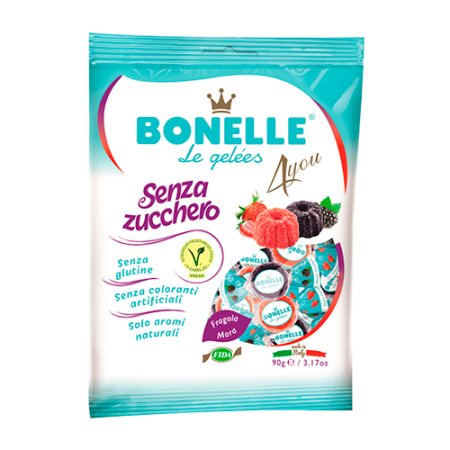 Produse alimentare italiene - JELEURI BONELLE FRAGOLA SENZA ZUCCHERO 90G