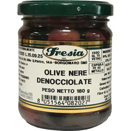 Conserve de legume - MASLINE NEGRE FARA SAMBURI FRESIA 180G