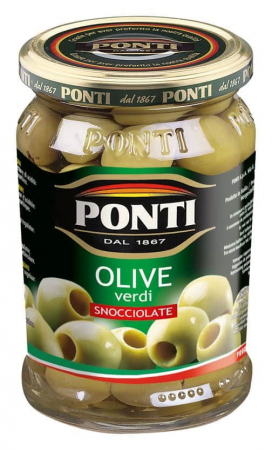 Produse alimentare italiene - MASLINE VERZI FARA SAMBURI IN SARAMURA PONTI 290G