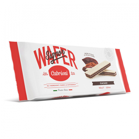 Prajituri, napolitane, cornuri italiene - CABRIONI SIGNOR WAFER AL CACAO 150G