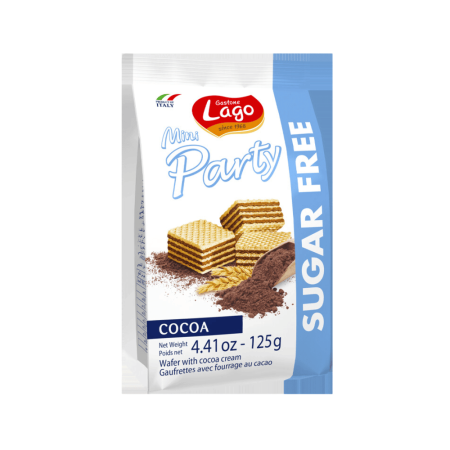 Produse alimentare italiene - NAPOLITANE FARA ZAHAR LAGO PARTY CACAO 125G