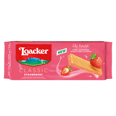 Produse alimentare italiene - NAPOLITANE LOACKER CREMA CAPSUNI 175G