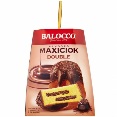 Panettone cozonac italian, Pandoro si Balocco - PANDORO BALOCCO MAXI CIOK DOUBLE 800G