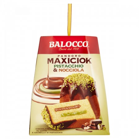 Panettone cozonac italian, Pandoro si Balocco - PANDORO BALOCCO MAXI CIOK FISTIC SI ALUNE 800G