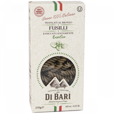 PASTE DI BARI FUSILLI TRAFILATI AL BASILICO 250G [0]