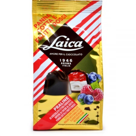 Bomboane italiene - PRALINE LAICA PANNA COTTA AL FRUTTI ROSSI 90G