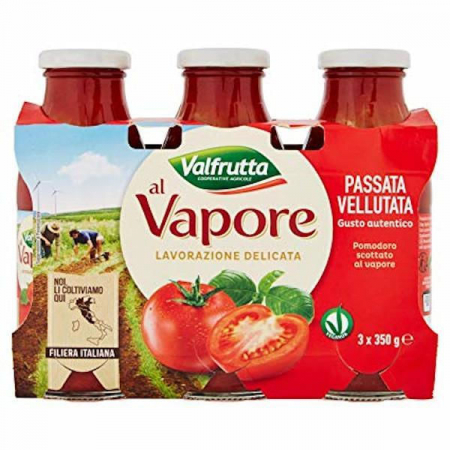 Produse alimentare italiene - ROSII PASATE VELLUTATA VALFRUTTA 3X350G