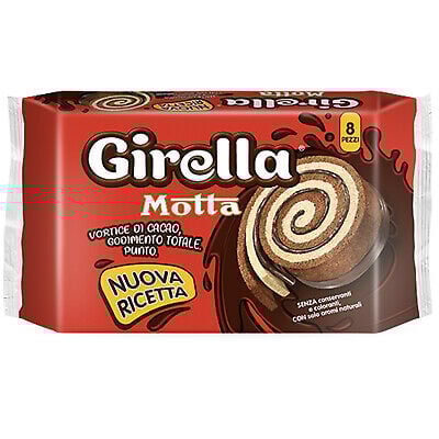 Prajituri, napolitane, cornuri italiene - RULADA CU CREMA DE CACAO GIRELLA MOTTA 280G