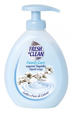 Sapun Lichid sau Solid Antibacterian Pentru Fata sau Maini - SAPUN LICHID FRESH&CLEAN LATTE E FIORI DI COTONE 300ML