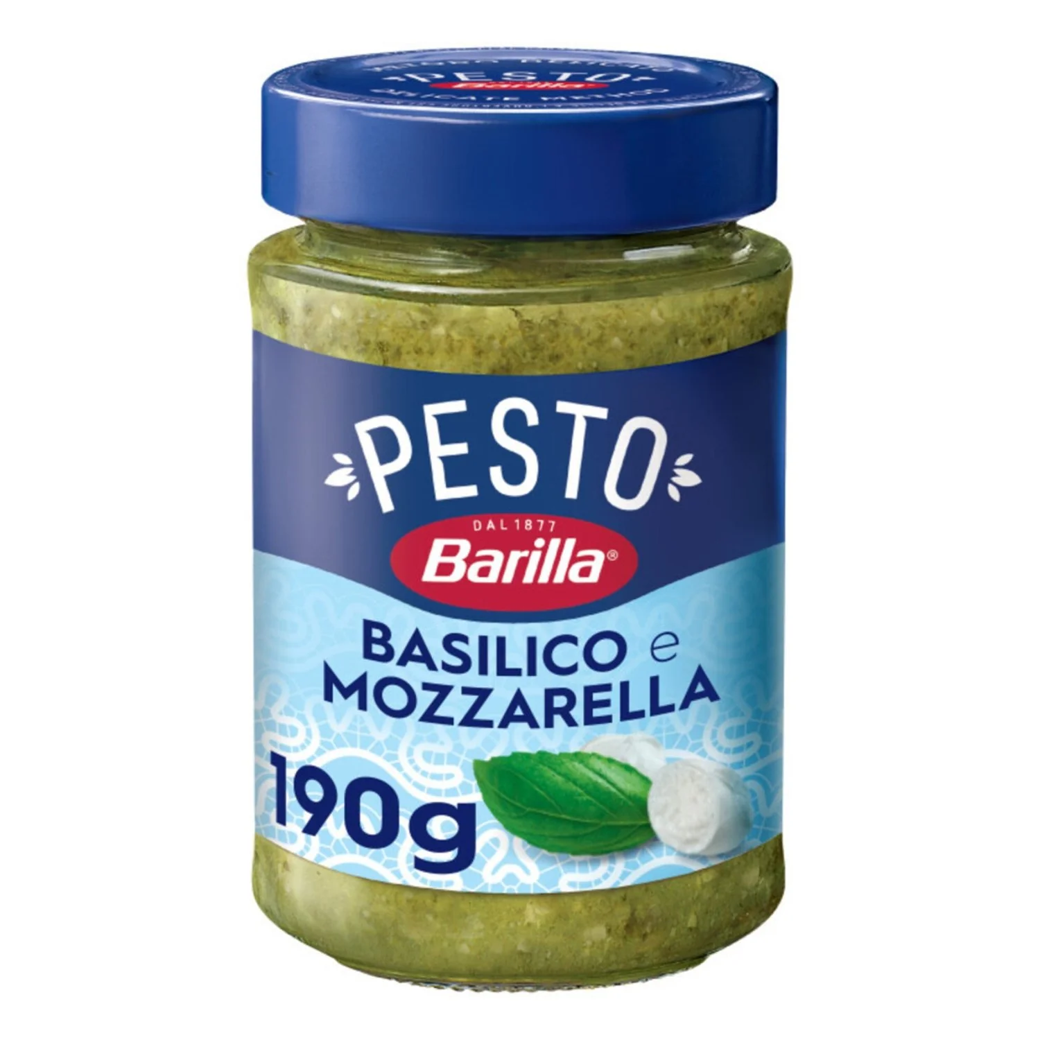 Produse alimentare italiene - SOS BARILLA PESTO CON BASILICO E MOZZARELLA 190G