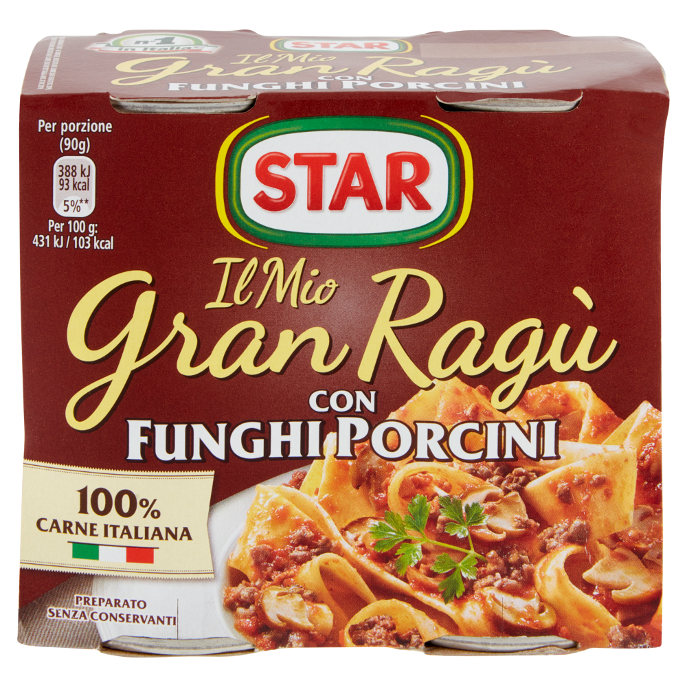 Conserve de legume - STAR GRAN RAGU FUNGHI PORCINI 2X180G
