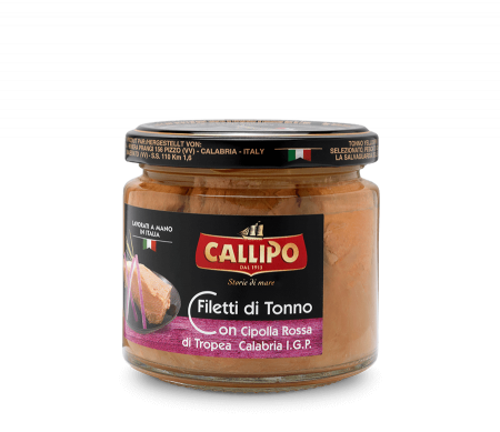 Produse alimentare italiene - TON CALLIPO FILE CU CEAPA ROSIE 200G