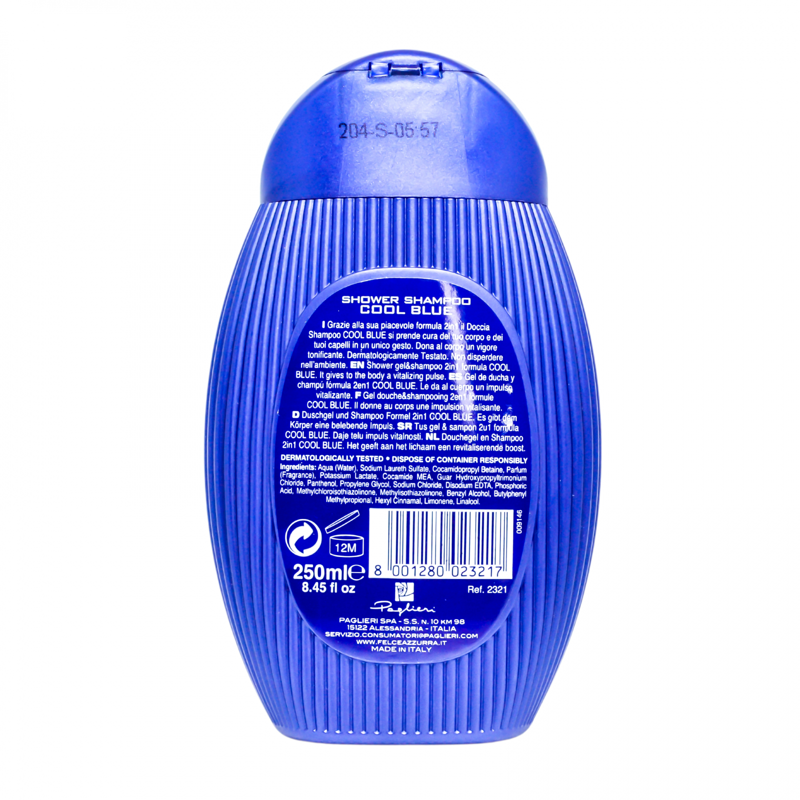 Felce Azzurra Men Shampoo and Shower Fresh Ice 250ml 8.45 fl oz