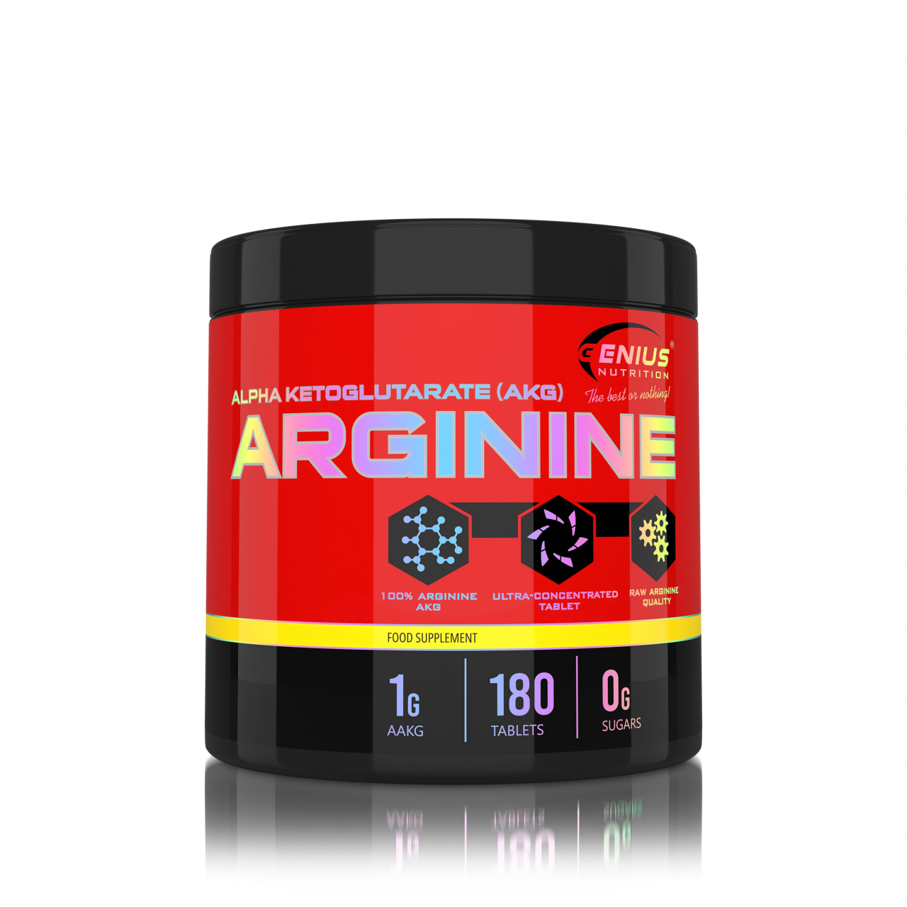 Arginina, Genius Nutrition, AKG, 180 de tablete [1]