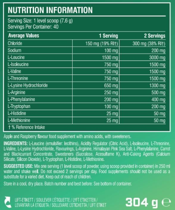 Aminoacizi esentiali pentru refacere, Xtend, EAA + Electrolytes, 296 de grame, pudra fara zahar [2]