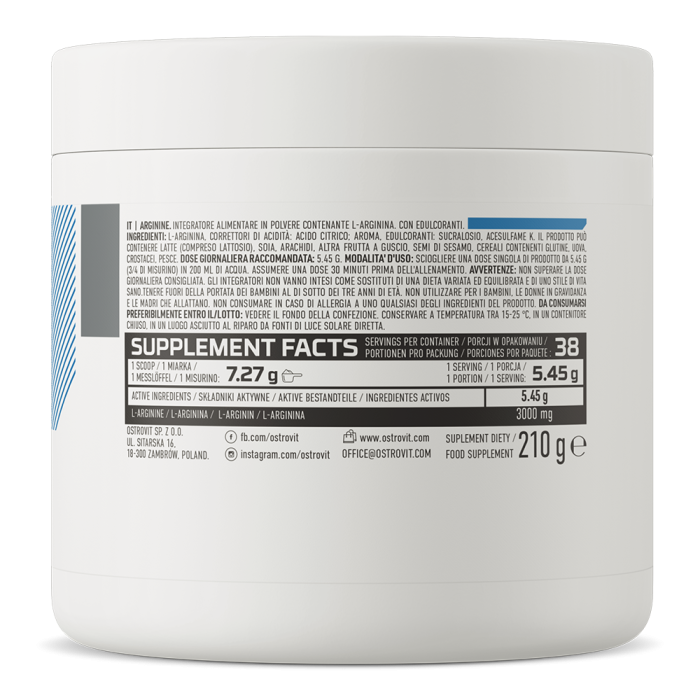Arginina, OstroVit, Arginine, 210 grame, pudra [2]