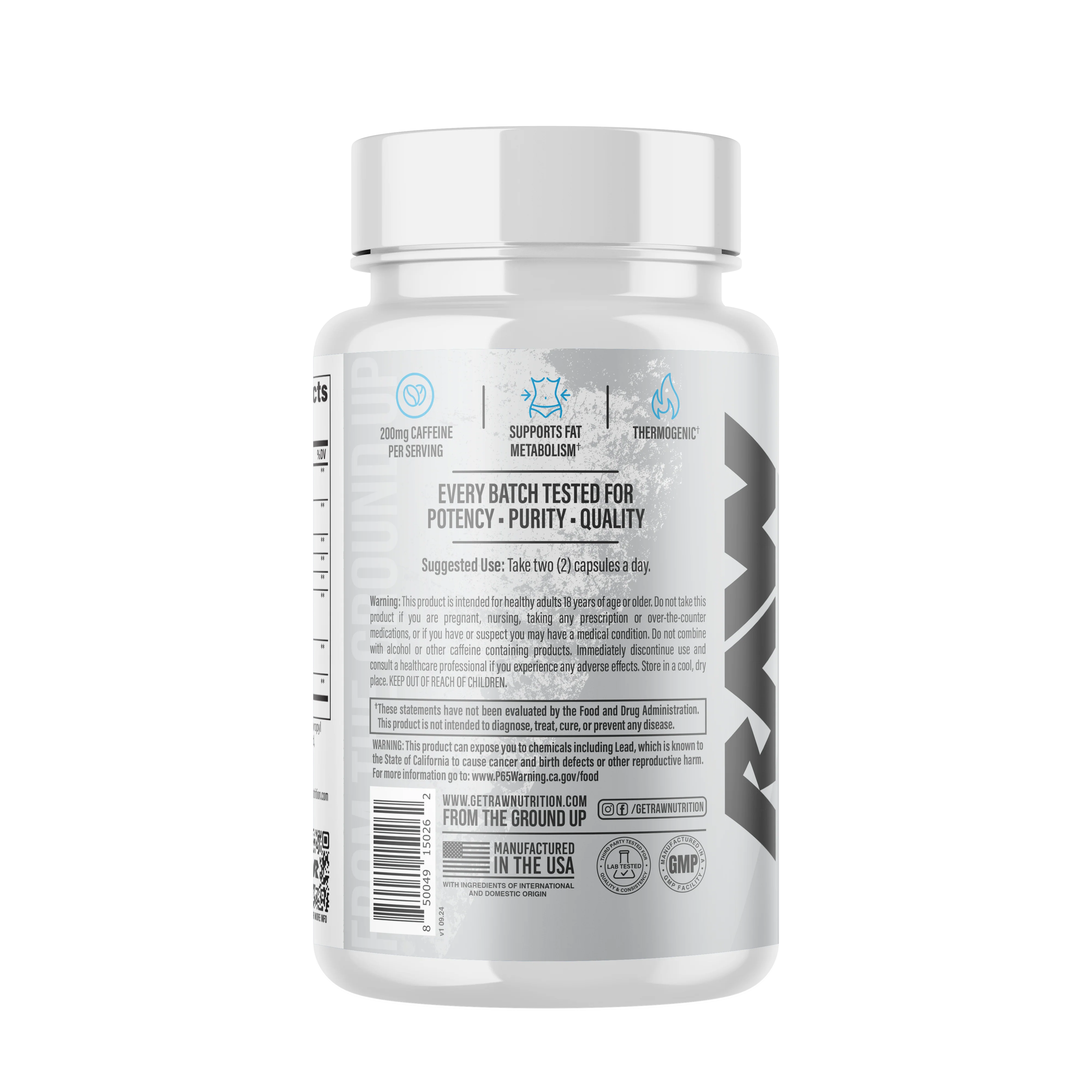 Arzator de grasimi cu efect termogenic, Raw Nutrition, Essential Fat Burner Thermogenic Caps, 60 de capsule [3]