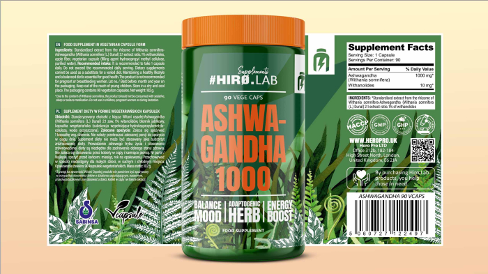 Ashwagandha, Hiro.Lab, Ashwagandha 1000, 90 de capsule [2]