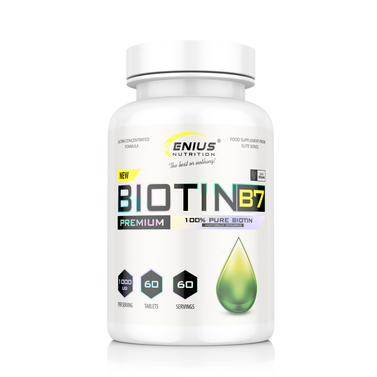 Biotina, Genius Nutrition, Biotin B7, 60 de tablete [1]