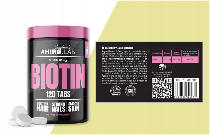 Biotina, Hiro Lab, Biotin 10mg, 120 de tablete [2]