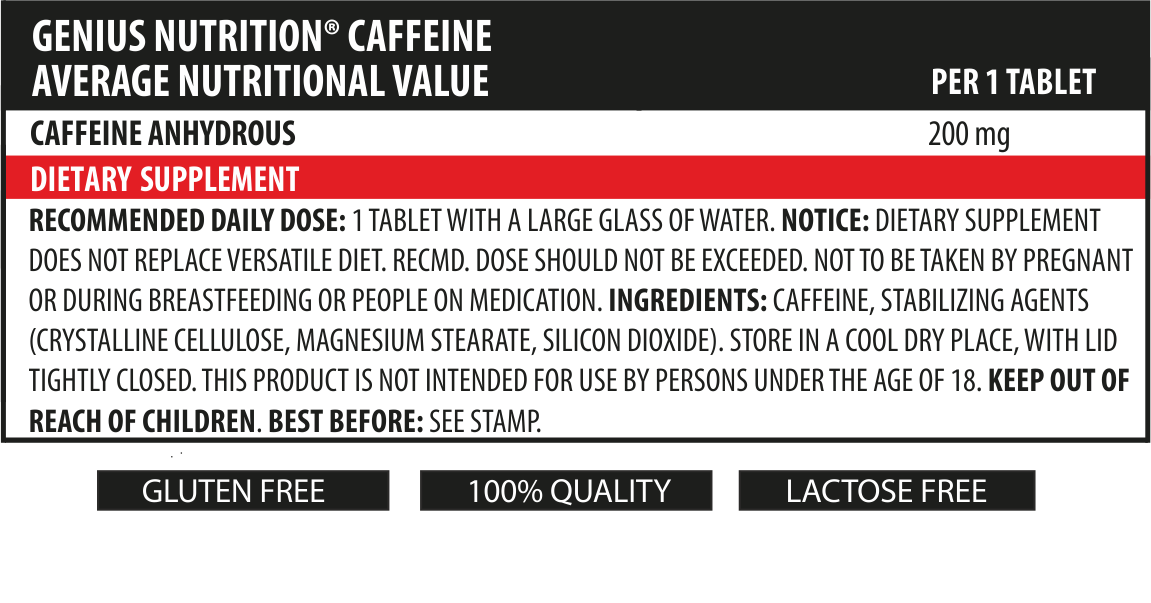 Cofeina, Genius Nutrition, 90 de tablete [2]