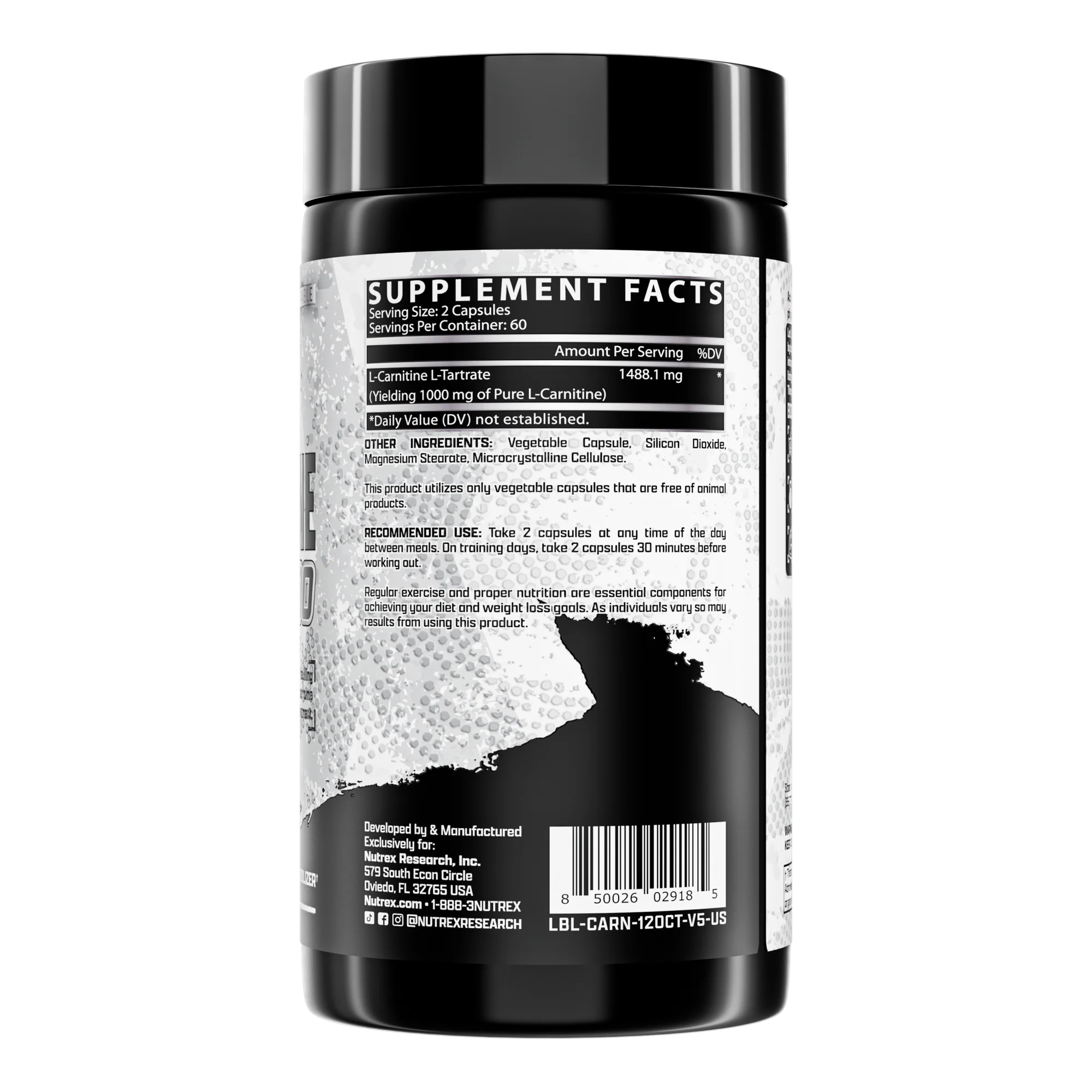 Carnitina, Nutrex, Carnitine 1000, 120 de capsule [2]