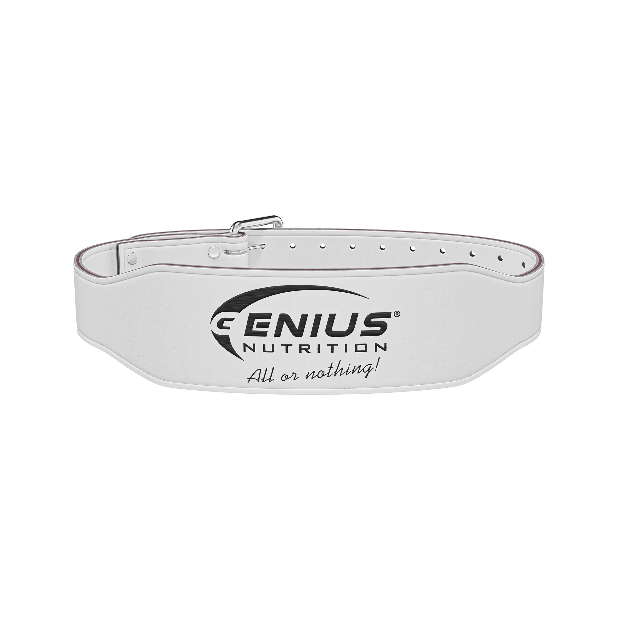 Centura, Genius Nutrition, Leather Belt, White [1]