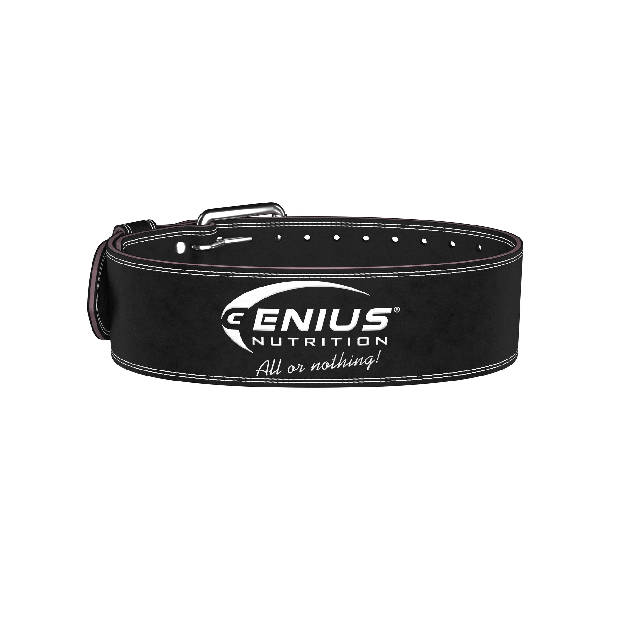 Centura, Genius Nutrition, Weightlifting leather belt, Black [1]
