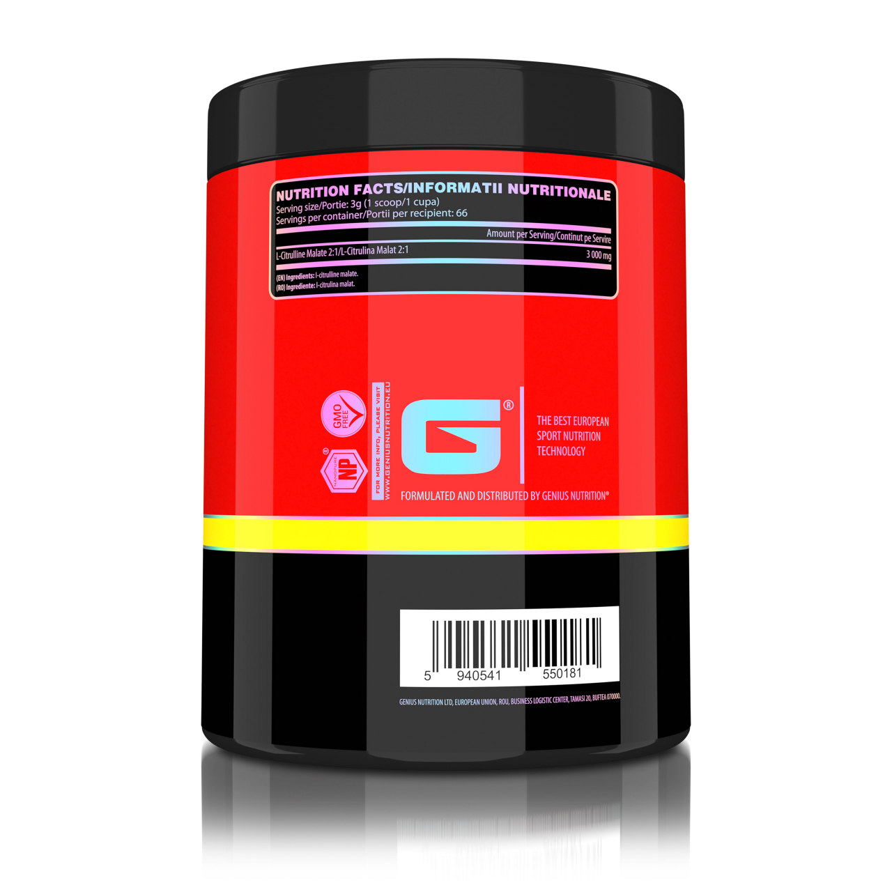 Citrulina, Genius Nutrition, Citruline, 200 de grame, pudra [2]