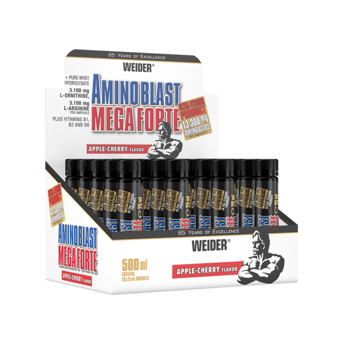 Complex de aminoacizi, Weider, Amino Blast Mega Forte Apple Cherry, 20 de fiole de 25ml [1]