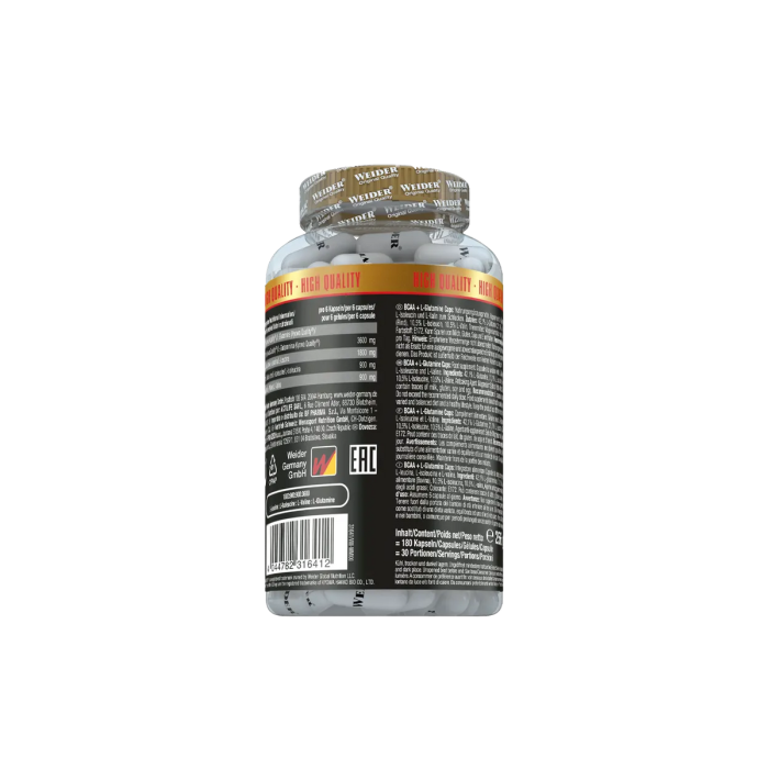 Complex de aminoacizi, Weider, BCAA + L-Glutamine, 180 de capsule [2]