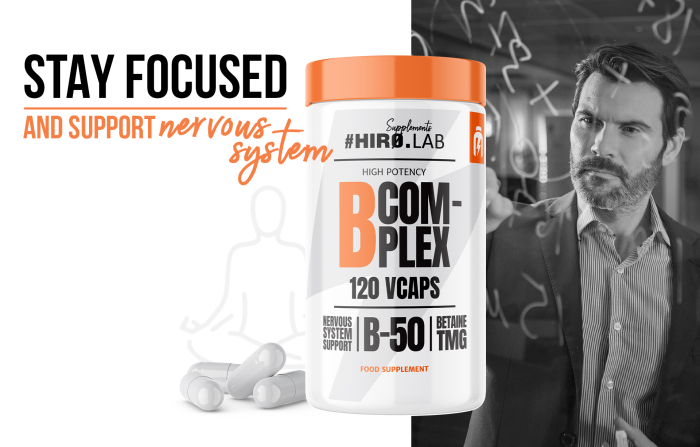 Complex de vitamin B, Hiro.Lab, B Complex, 120 de capsule [6]