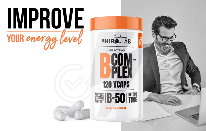 Complex de vitamin B, Hiro.Lab, B Complex, 120 de capsule [4]