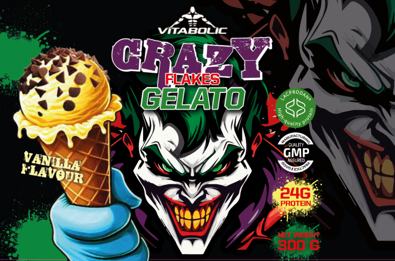 Pulbere proteica pentru prepararea inghetatei, Vitabolic, Crazy Flakes Gelato, 300 de grame, pudra [2]