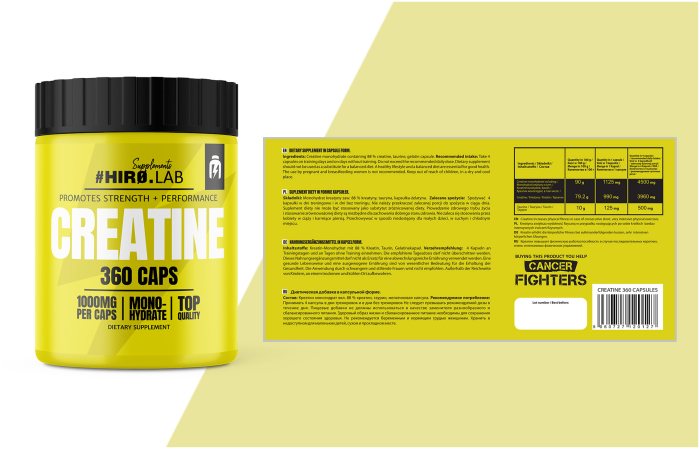 Creatina monohidrata, Hiro.Lab, Creatine, 360 de capsule [2]