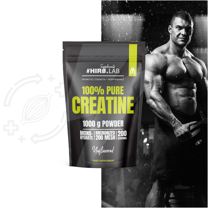 Creatina monohidrata, Hiro.Lab, Creatine micronized 200 mesh, 1kg, pudra [6]