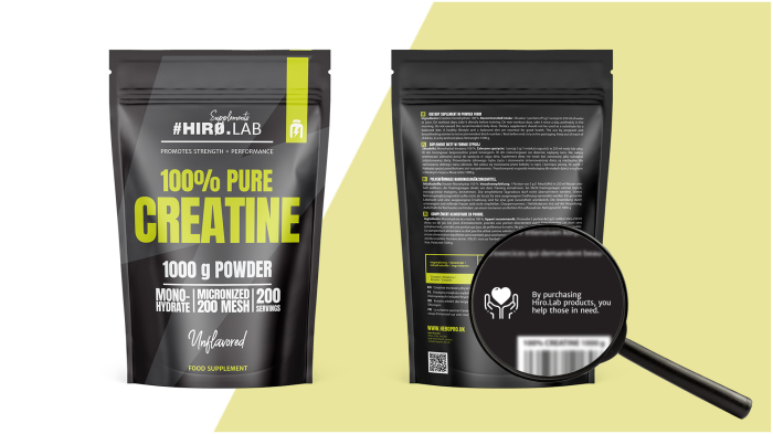 Creatina monohidrata, Hiro.Lab, Creatine micronized 200 mesh, 1kg, pudra [3]