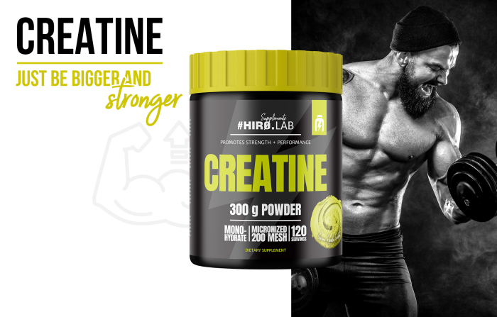 Creatina monohidrata, Hiro Lab, Creatine micronized 200 Mesh, 300 de grame, pudra [4]