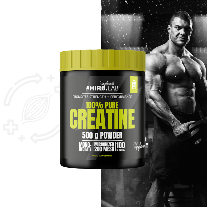 Creatina monohidrata, Hiro.Lab, Creatine micronized 200 mesh, 500 de grame, pudra [3]