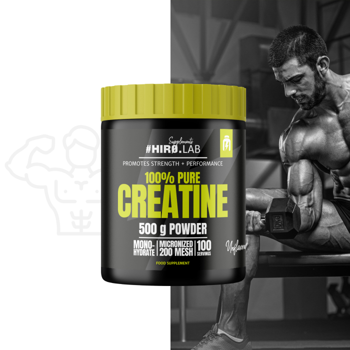 Creatina monohidrata, Hiro.Lab, Creatine micronized 200 mesh, 500 de grame, pudra [4]