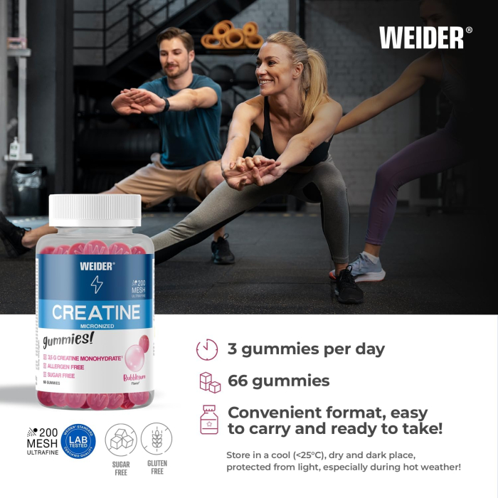 Weider Micronized Creatine Gummies Bubblegum 60 Gummies [4]