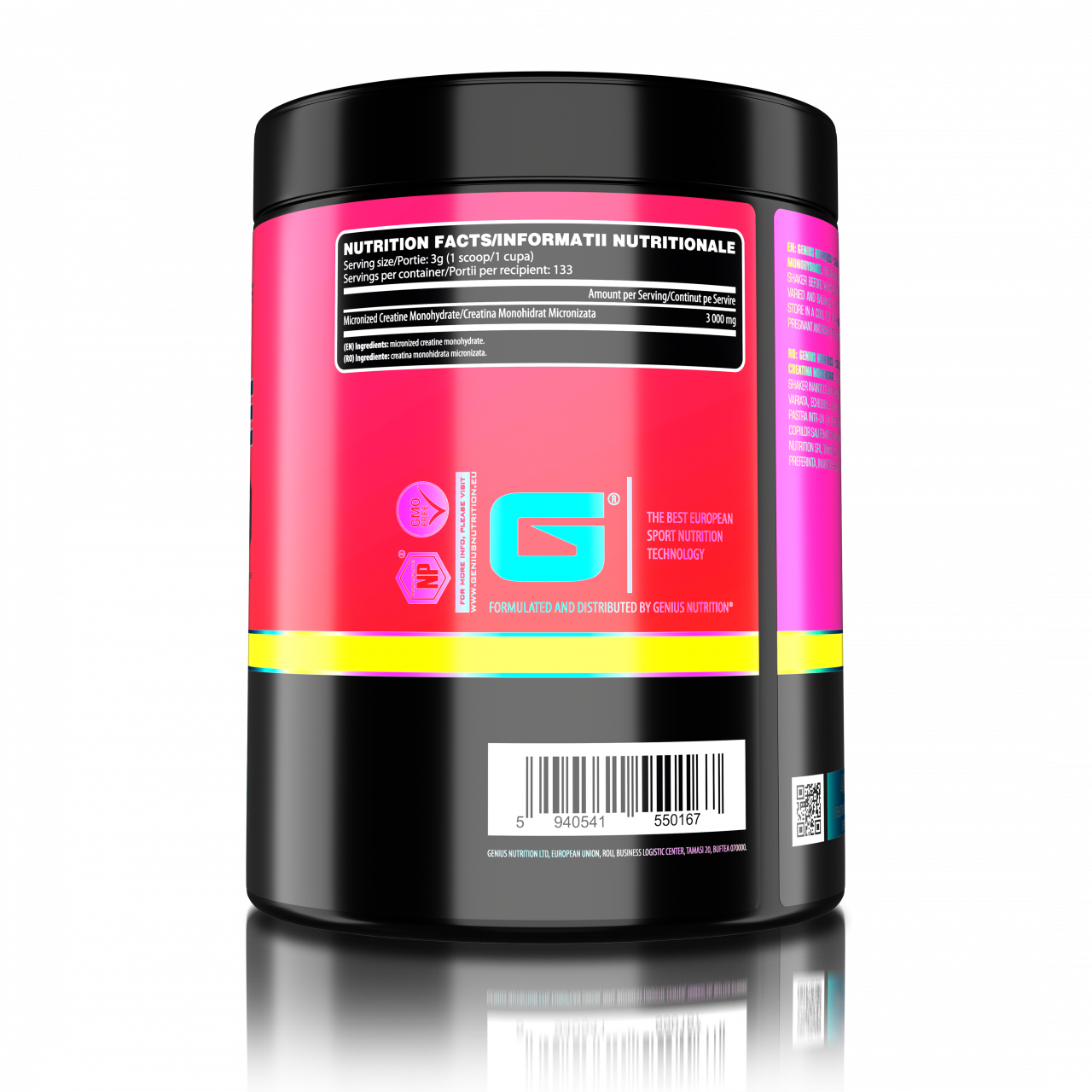 Creatina, Genius Nutrition, Creatine Monohydrate, 400 de grame, pudra [3]