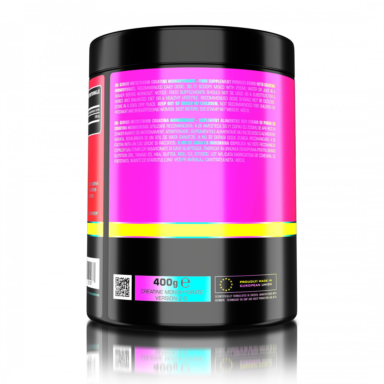 Creatina, Genius Nutrition, Creatine Monohydrate, 400 de grame, pudra [2]
